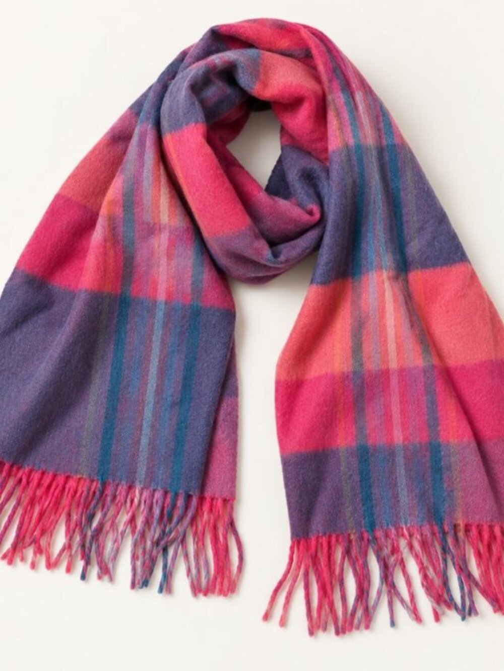NWT Edinburgh 100% Cashmere Multicolor Plaid Scarf